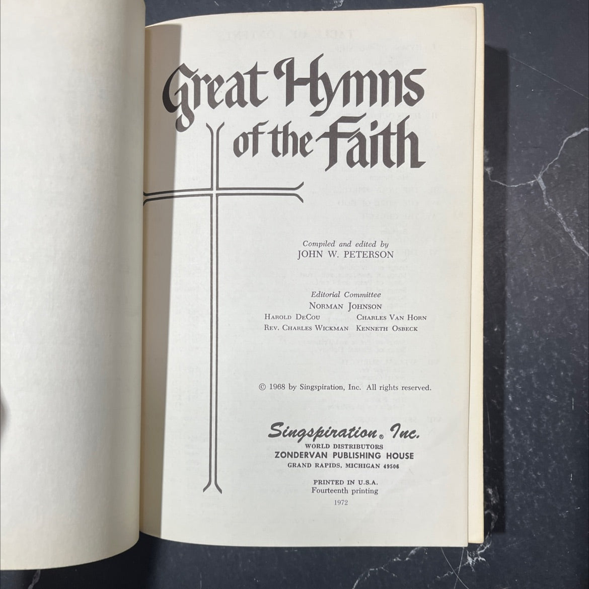 great hymns of the faith book, by john w. peterson, 1972 Hardcover image 2