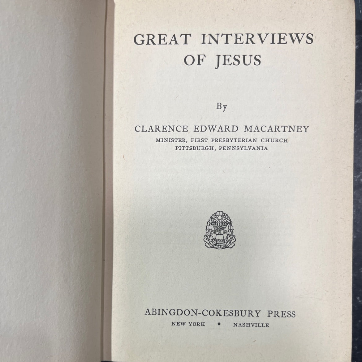 great interviews of jesus book, by clarence edward macartney, 1944 Hardcover image 2