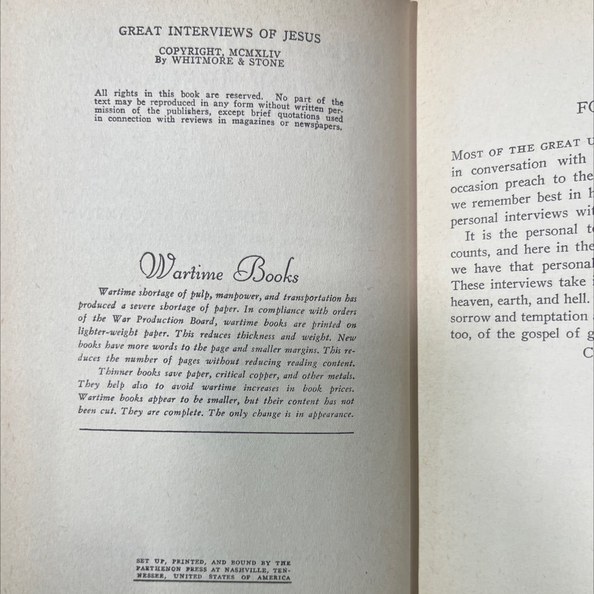 great interviews of jesus book, by clarence edward macartney, 1944 Hardcover image 3