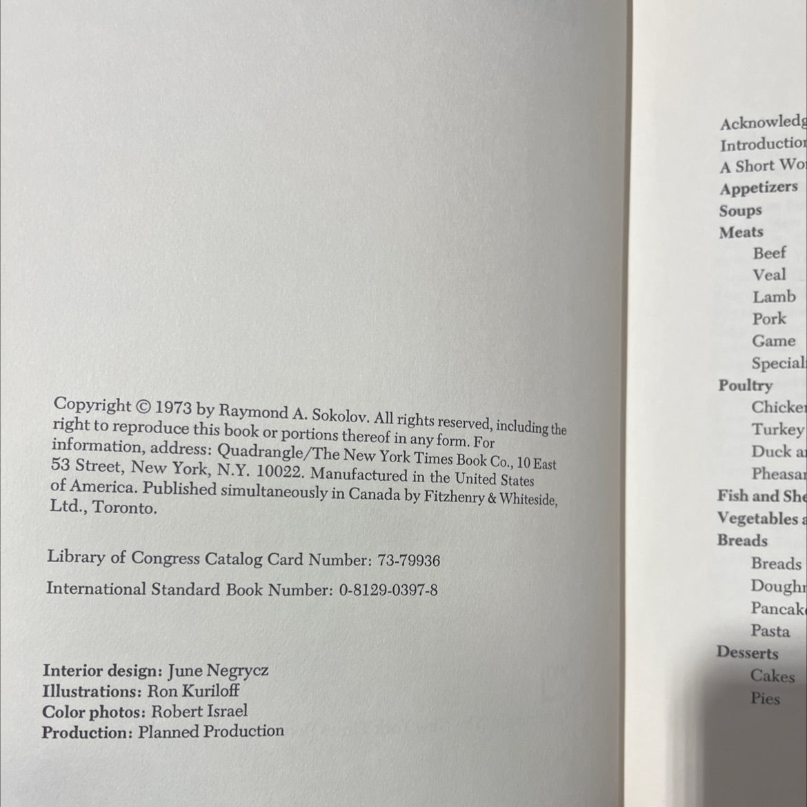 great recipes from the new york times book, by raymond a. sokolov, 1973 Hardcover image 3