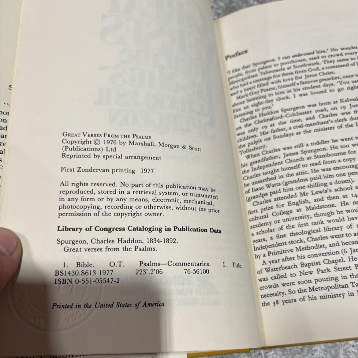 great verses from the psalms book, by charles h. spurgeon, 1977 Hardcover image 3