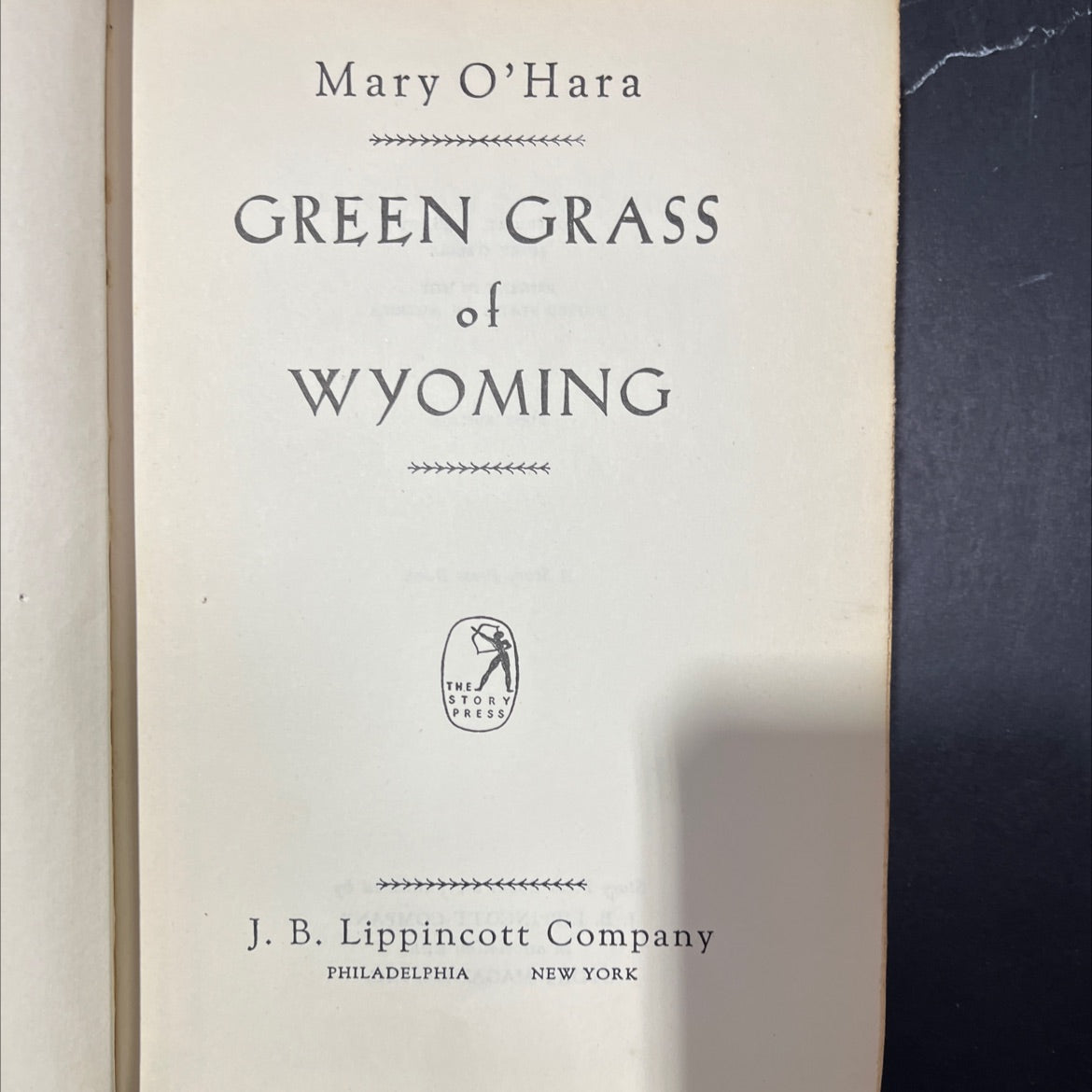 green grass of wyoming book, by Mary O'Hara, 1946 Hardcover, First Edition image 2