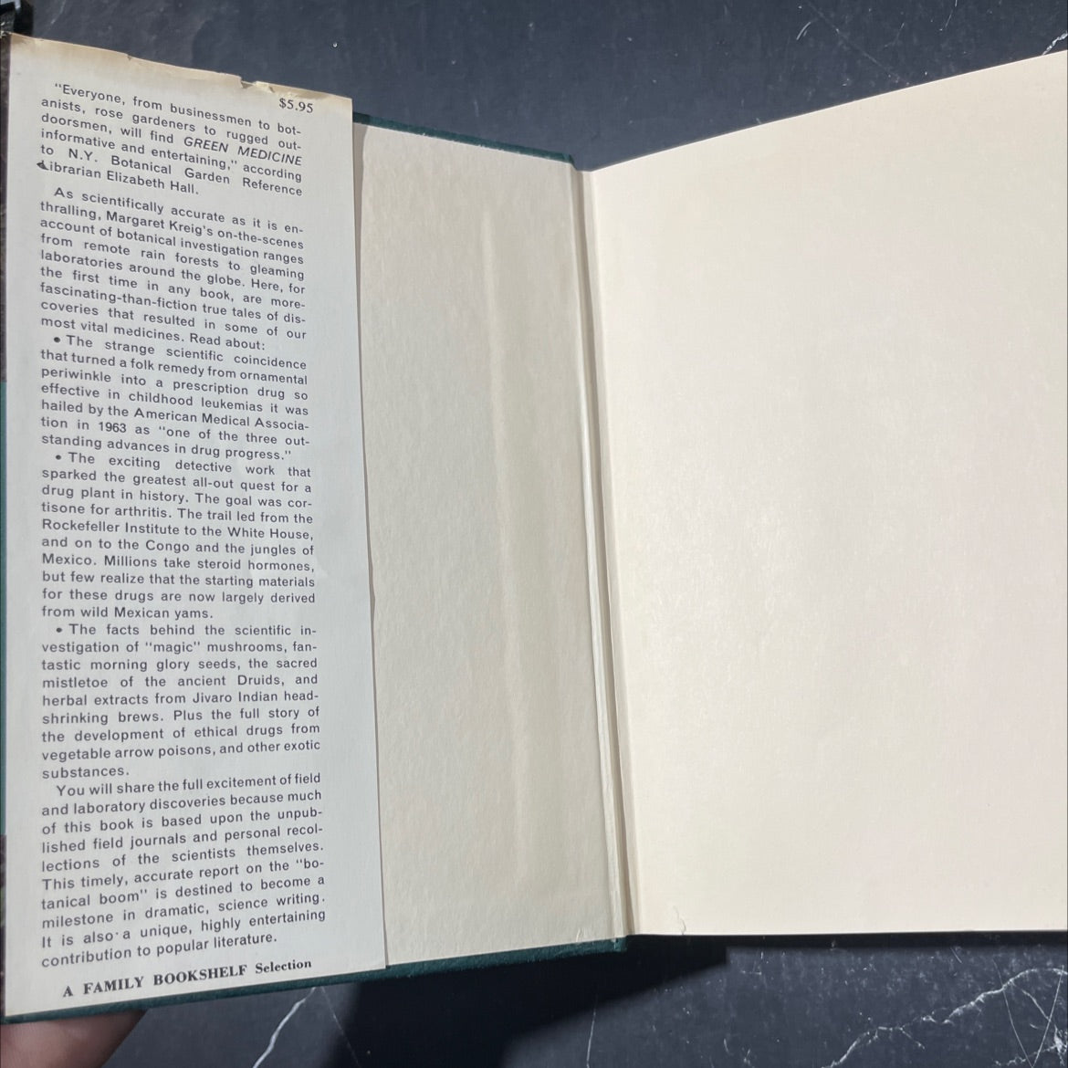 green medicine the search for plants that heal book, by Margaret B. Kreig, 1964 Hardcover image 4