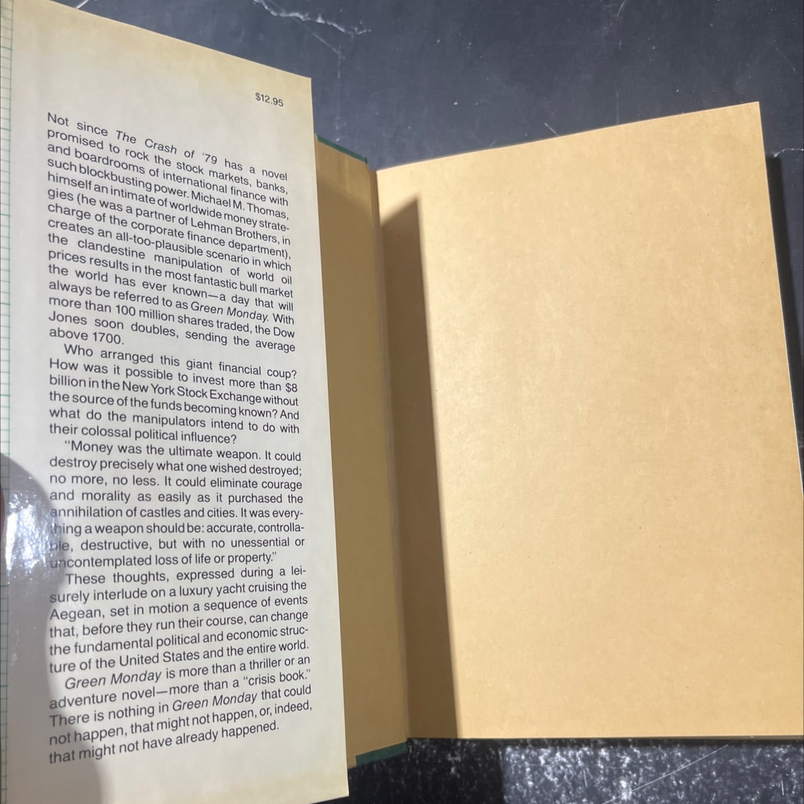 green monday book, by michael m. thomas, 1980 Hardcover image 4