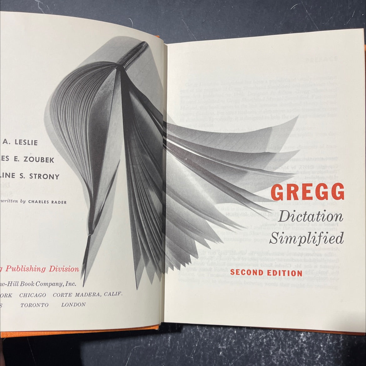 gregg dictation simplified, second edition book, by charles rader, 1955 Hardcover image 2