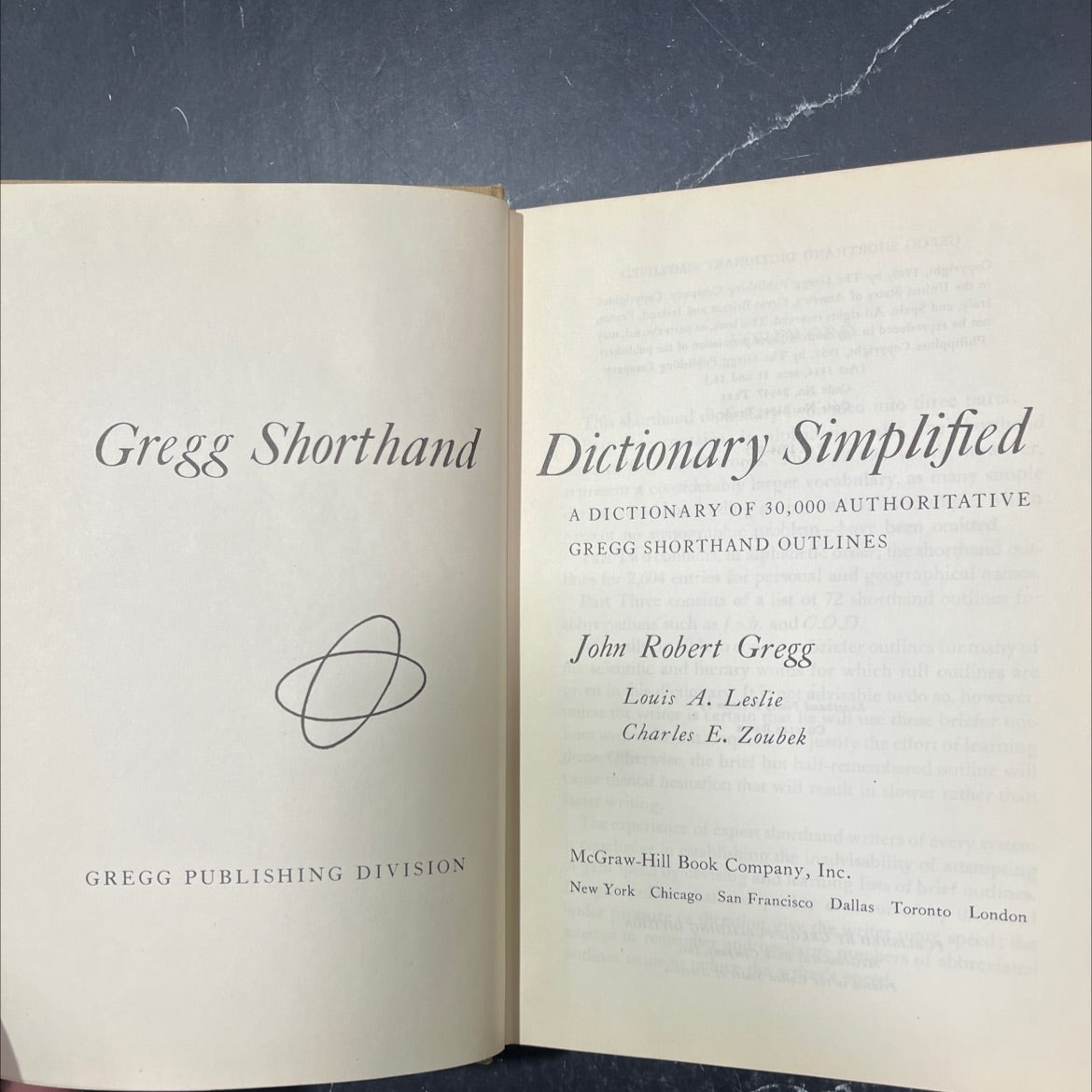 gregg shorthand dictionary simplified book, by john robert gregg, louis a. leslie, charles e. zoubek, 1949 Hardcover image 2