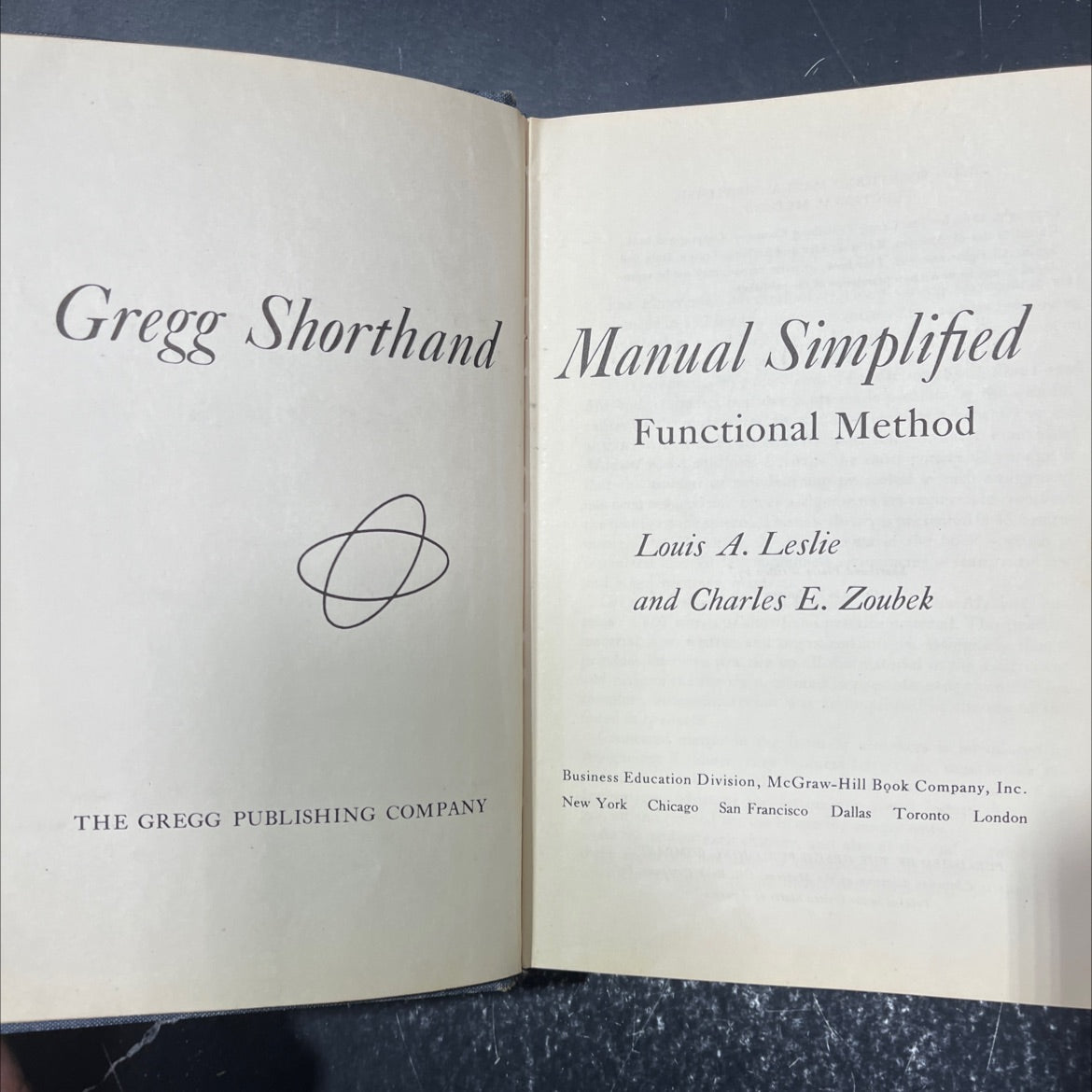 gregg shorthand manual simplified functional method book, by louis a. leslie and charles e. zoubek, 1949 Hardcover image 2