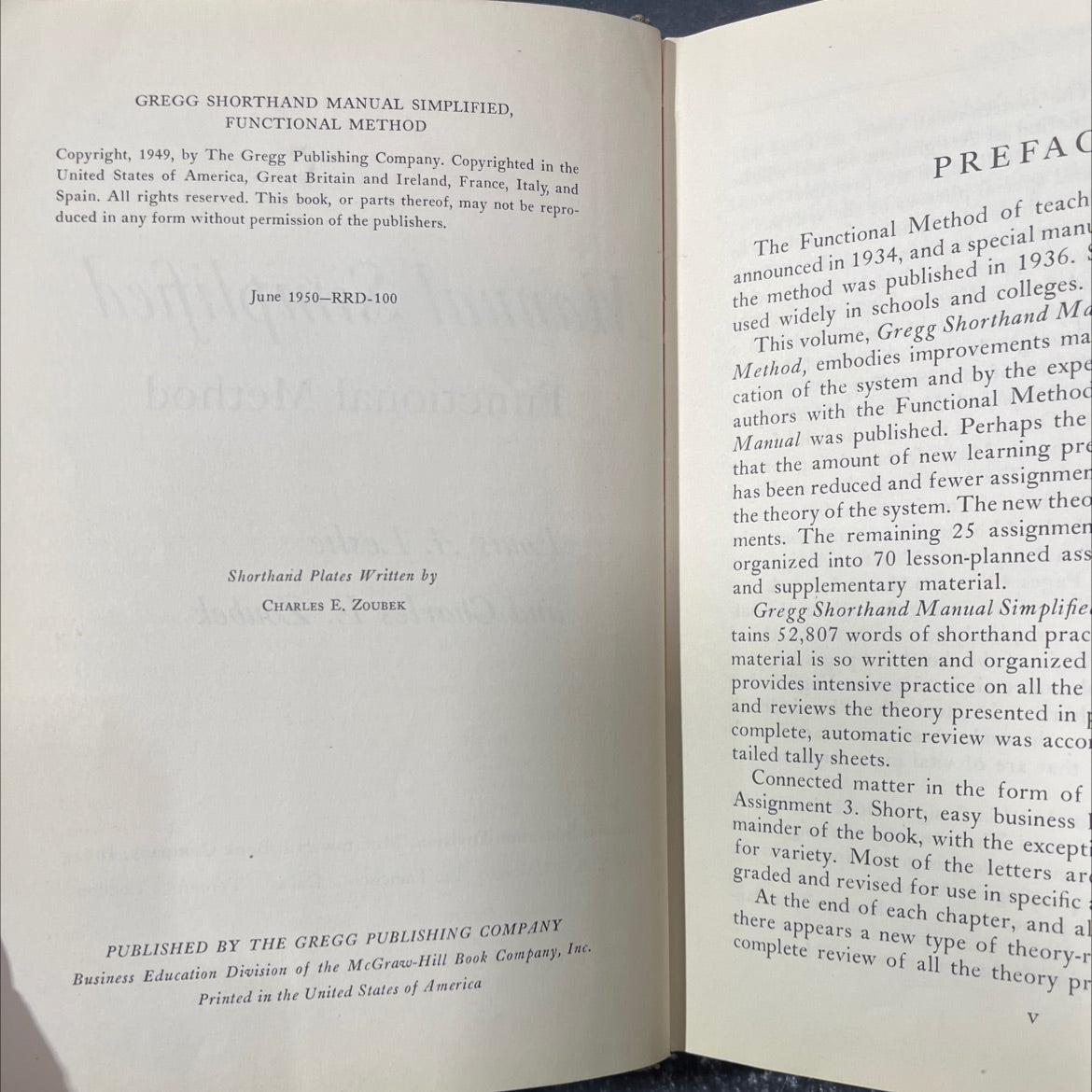 gregg shorthand manual simplified functional method book, by louis a. leslie and charles e. zoubek, 1949 Hardcover image 3