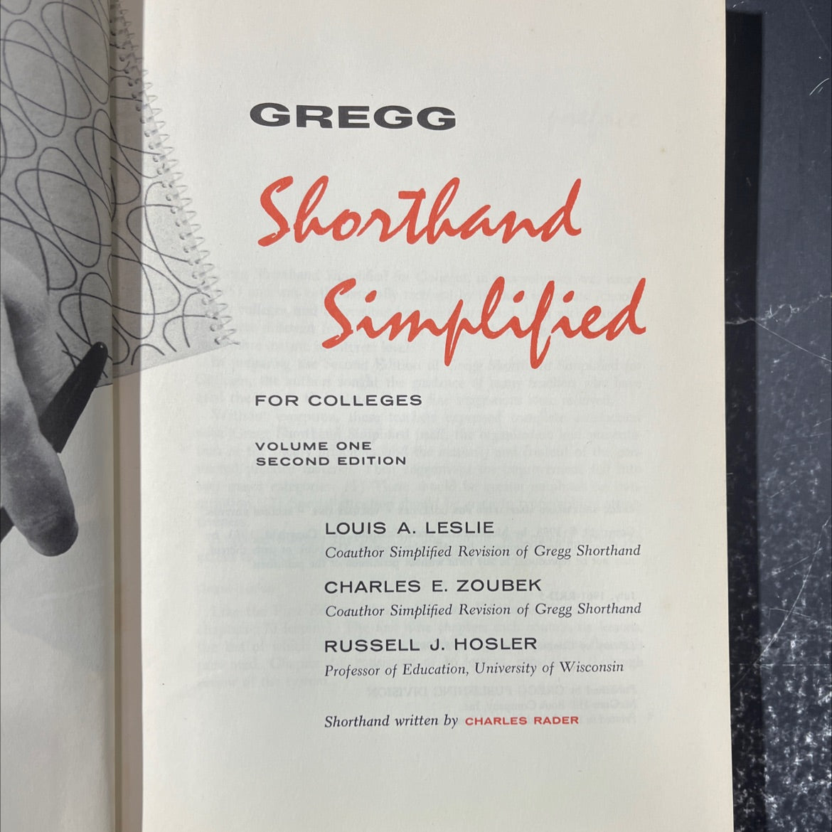 gregg shorthand simplified for colleges volume one second edition book, by louis a. leslie, charles e. zoubek, russell image 2