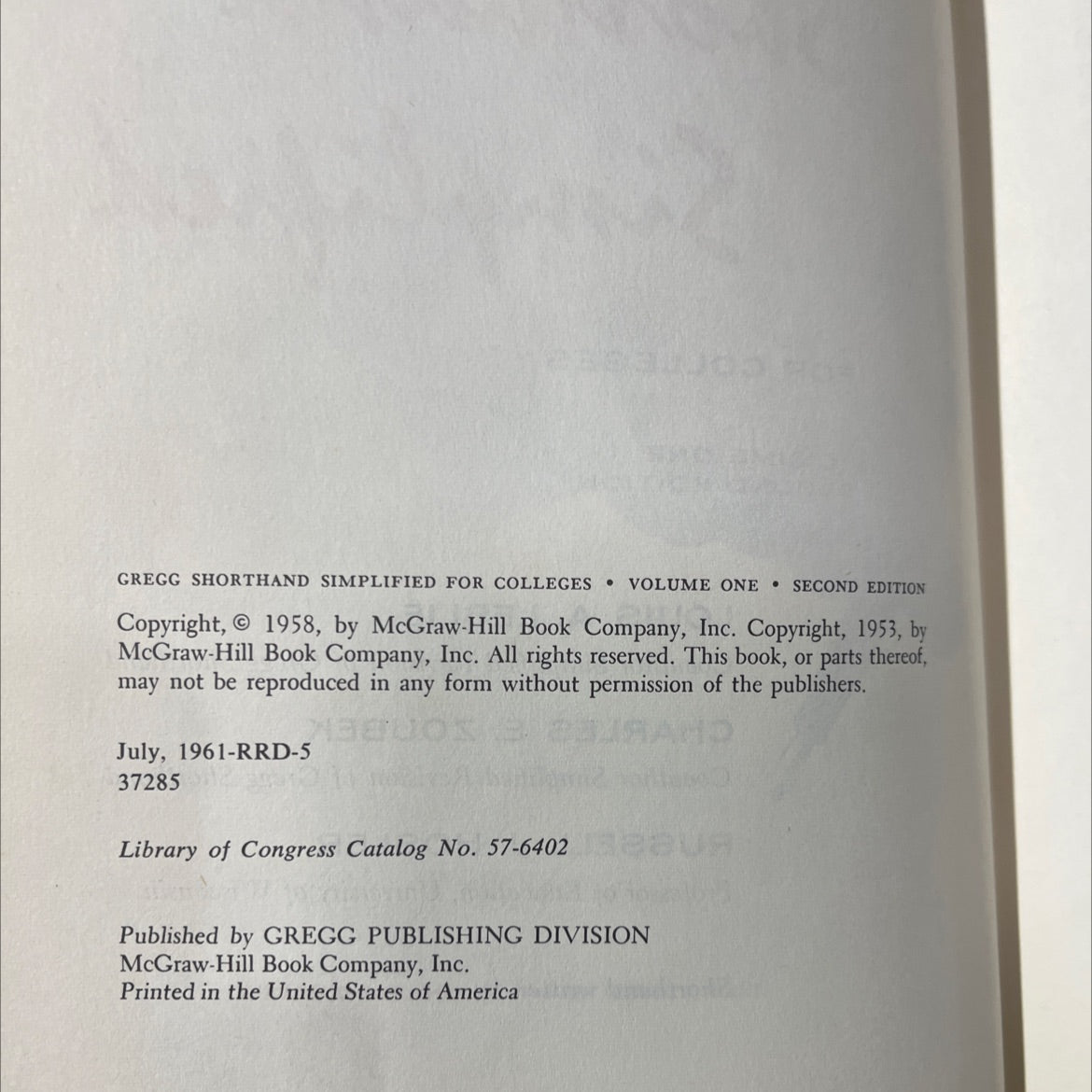 gregg shorthand simplified for colleges volume one second edition book, by louis a. leslie, charles e. zoubek, russell image 3