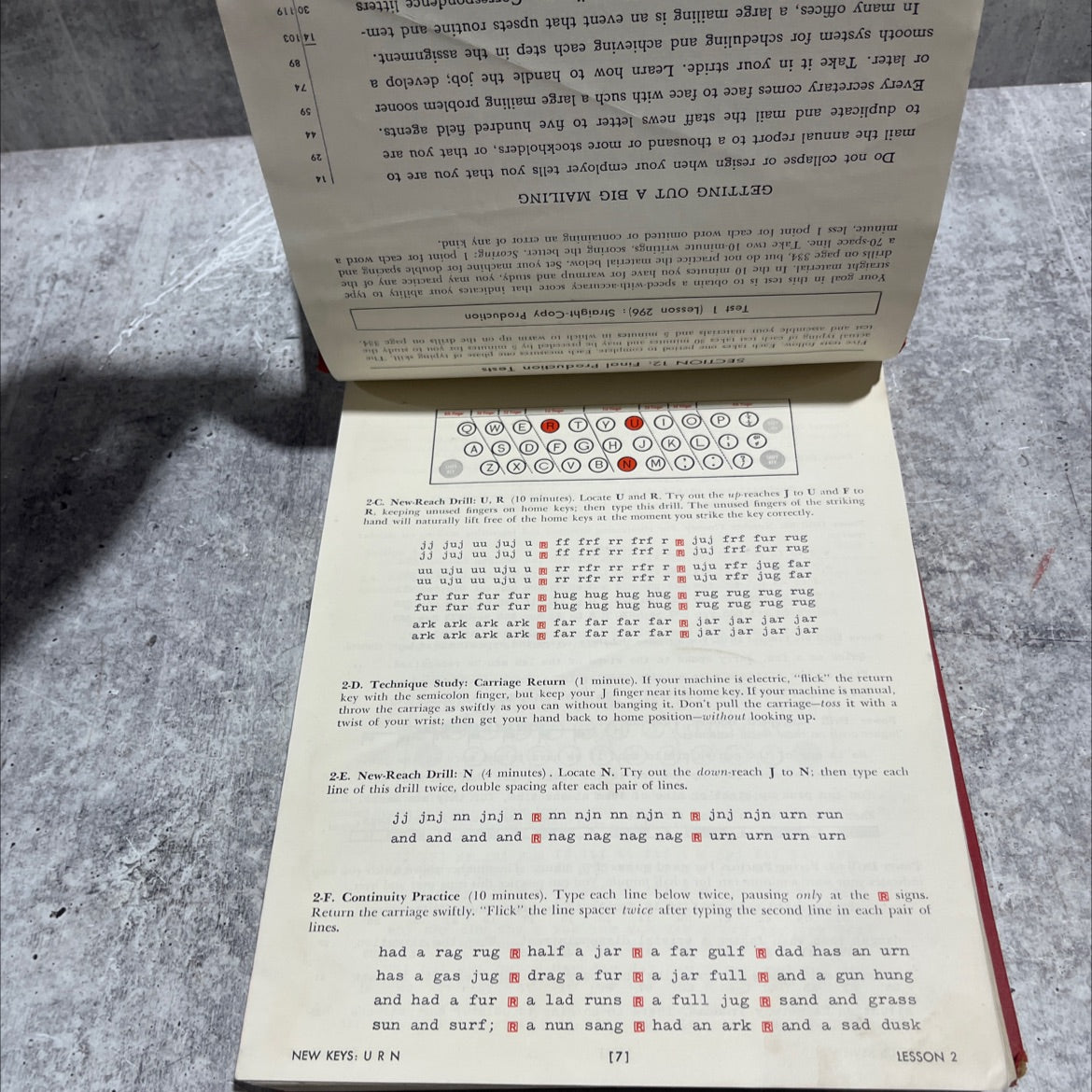 gregg typing new series complete course book, by john l. rowe, alan c. lloyd, 1953 Hardcover image 3