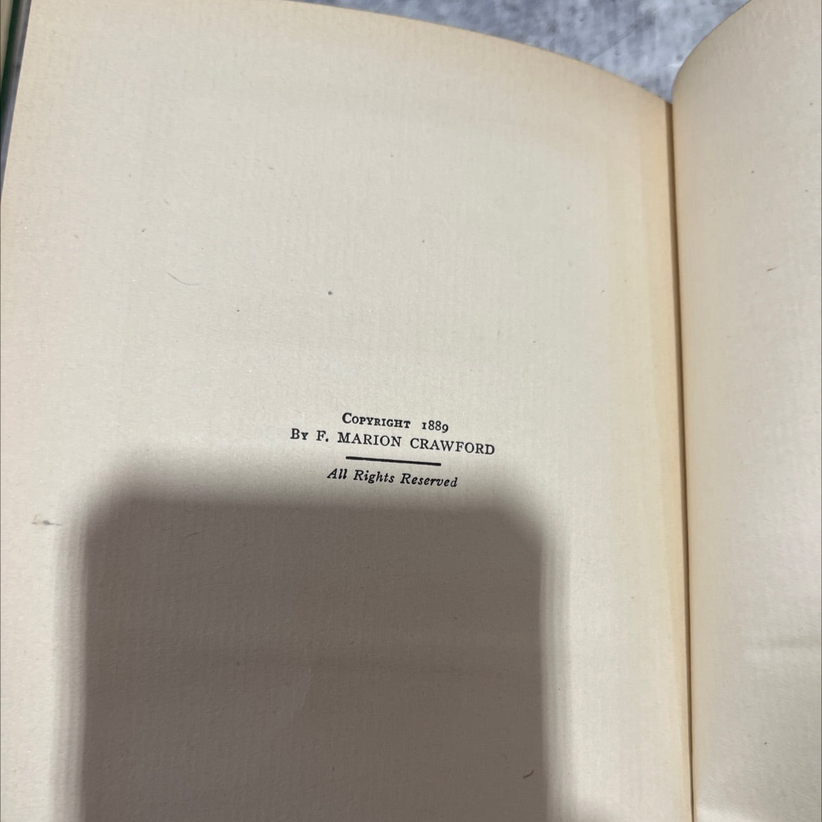greifenstein book, by f. marion crawford, 1889 Hardcover image 3