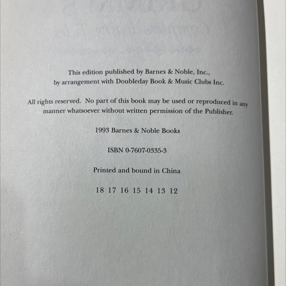 grimm's complete fairy tales book, by unknown, 1993 Leather image 3