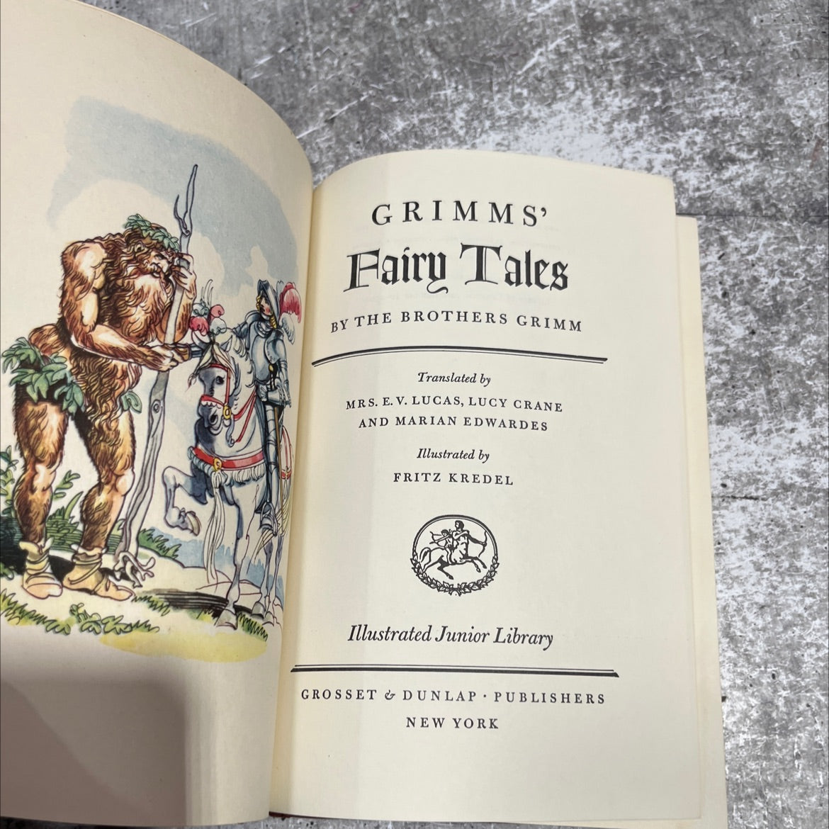 grimms' fairy tales book, by brothers grimm, 1945 Hardcover image 2