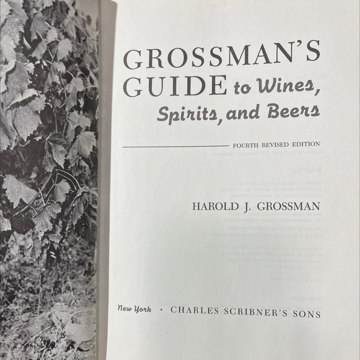 grossman's guide to wines, spirits, and beers book, by harold j. grossman, 1964 Hardcover image 2