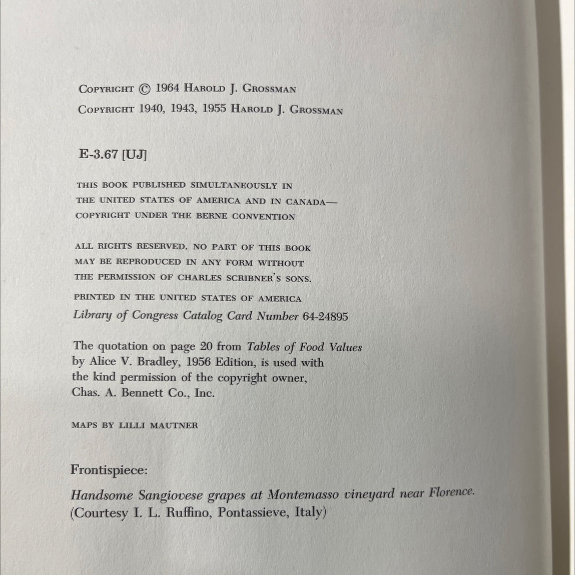 grossman's guide to wines, spirits, and beers book, by harold j. grossman, 1964 Hardcover image 3