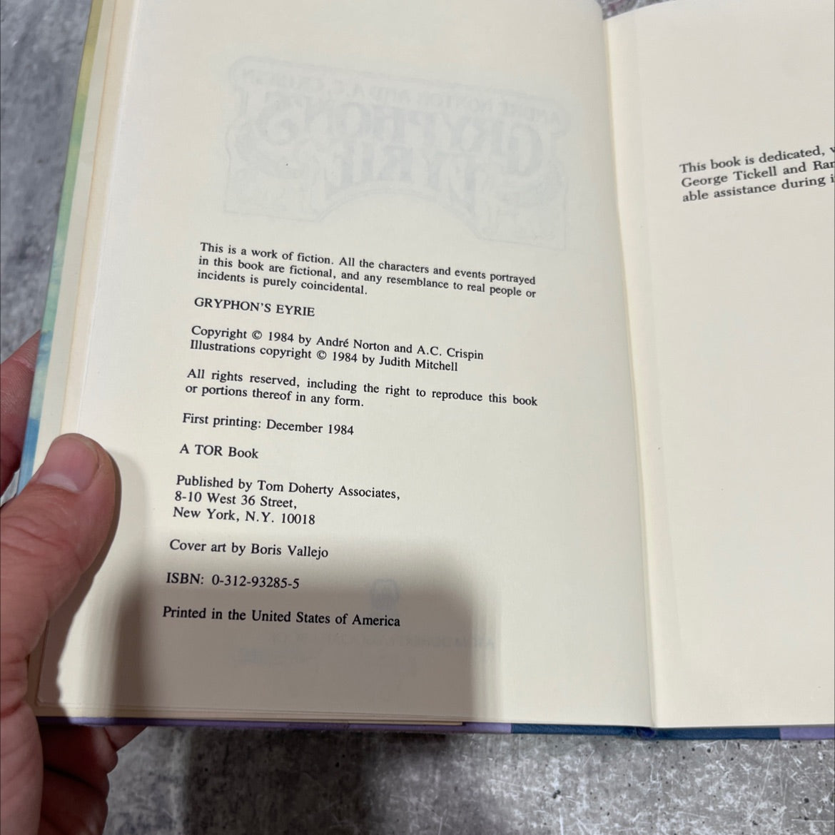 gryphon's eyrie book, by André Norton and A.C. Crispin, 1984 Hardcover image 3