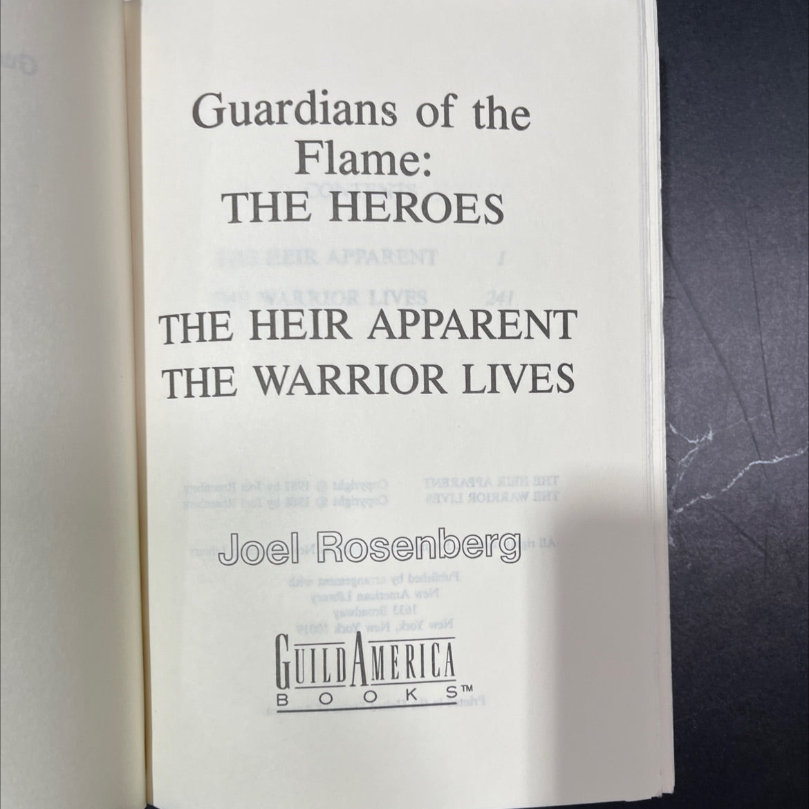 guardians of the flame: the heirs apparent the warrior lives book, by Joel Rosenberg, 1988 Hardcover image 2