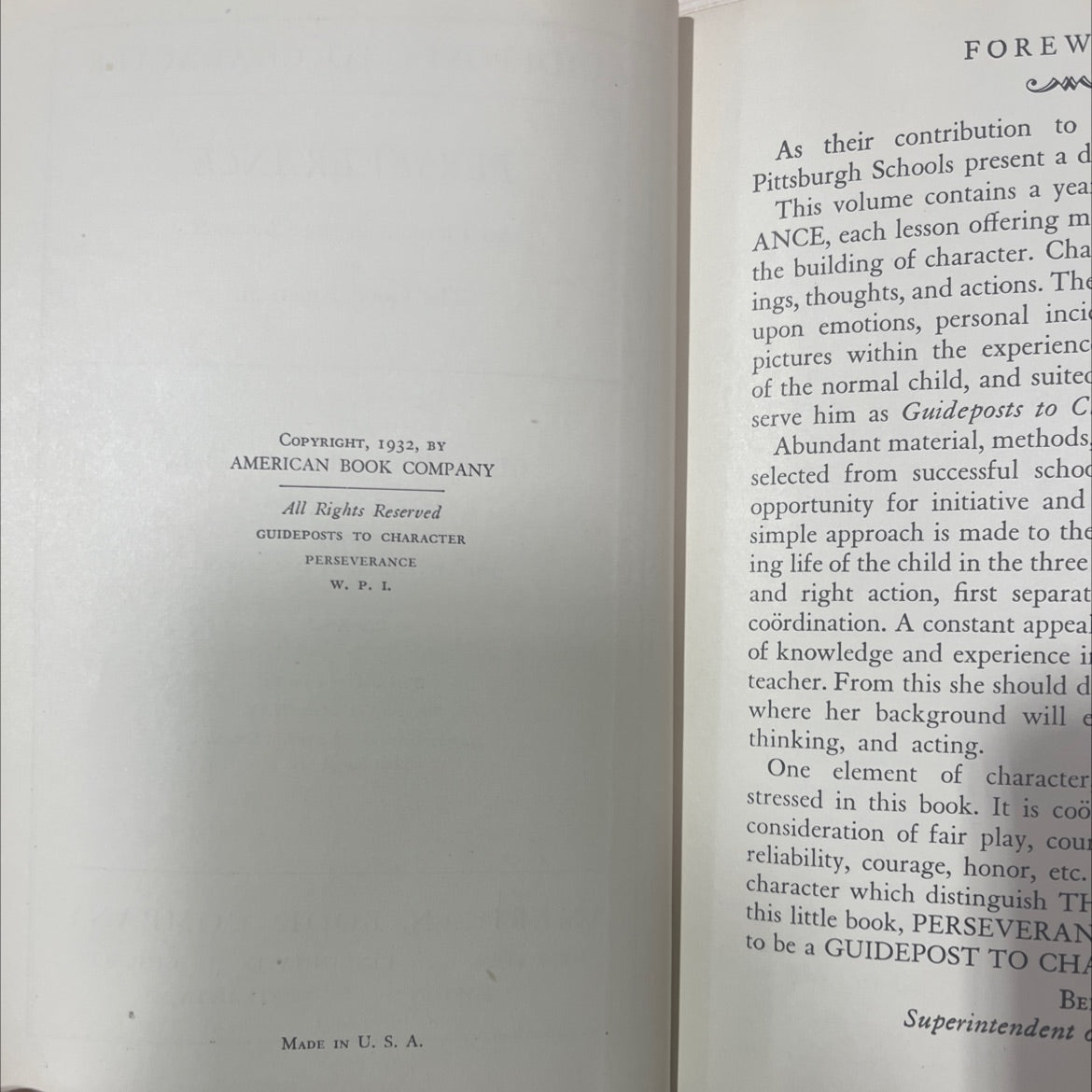SIGNED guideposts to character perseverance an element in the character of the good american book, by george w. gerwig, image 3