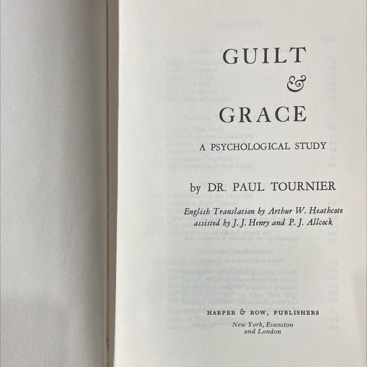 guilt grace a psychological study book, by dr. paul tournier, 1962 Hardcover image 2