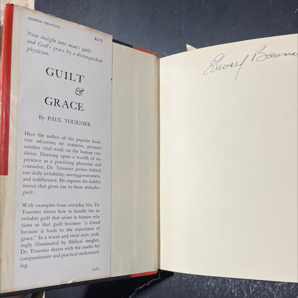 guilt grace a psychological study book, by dr. paul tournier, 1962 Hardcover image 4