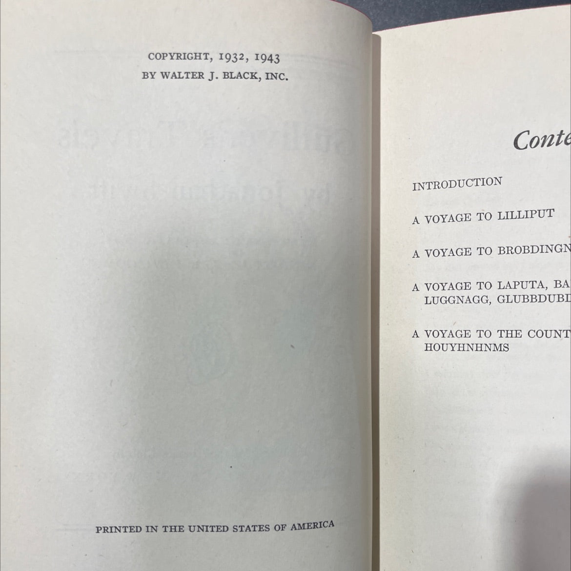 gulliver's travels book, by jonathan swift, 1943 Hardcover image 3