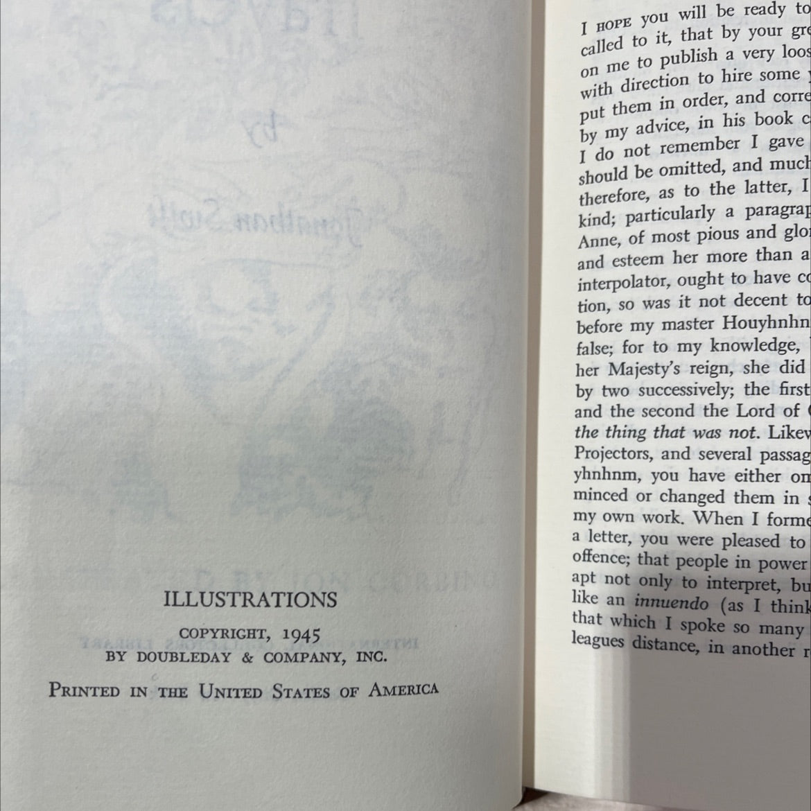 gulliver's travels book, by jonathan swift, 1945 Hardcover image 3