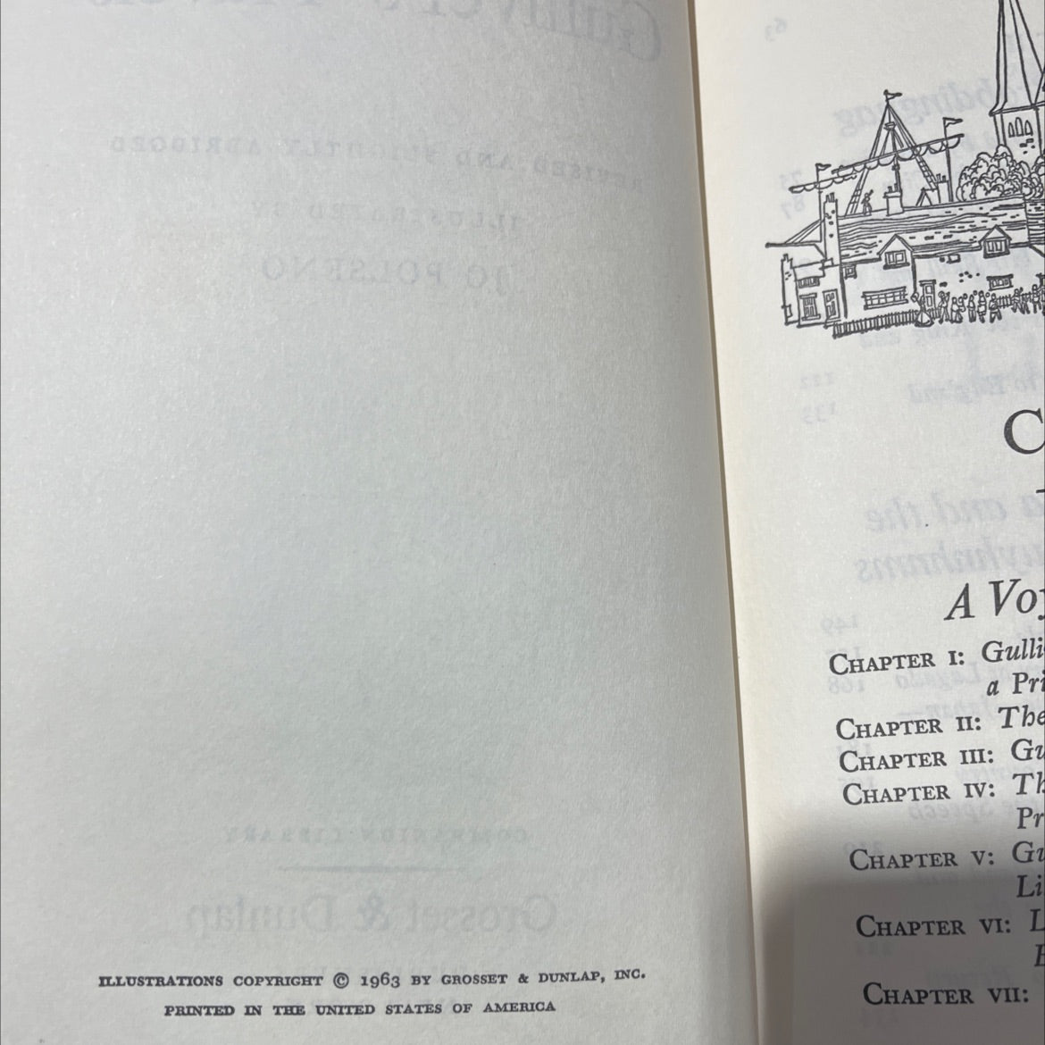 gulliver's travels book, by jonathan swift, 1963 Hardcover image 3