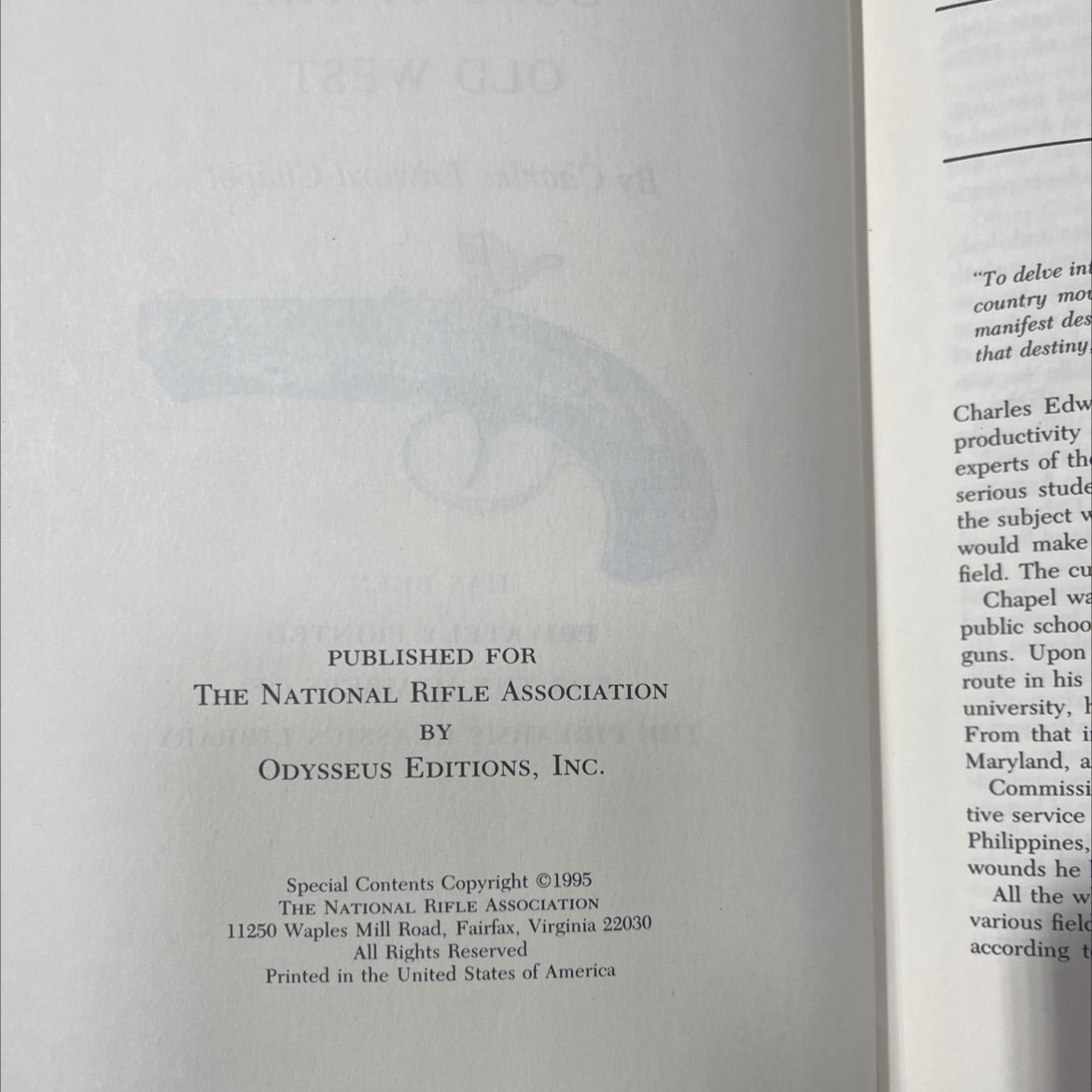 guns of the old west book, by charles edward chapel, 1995 Leather image 3