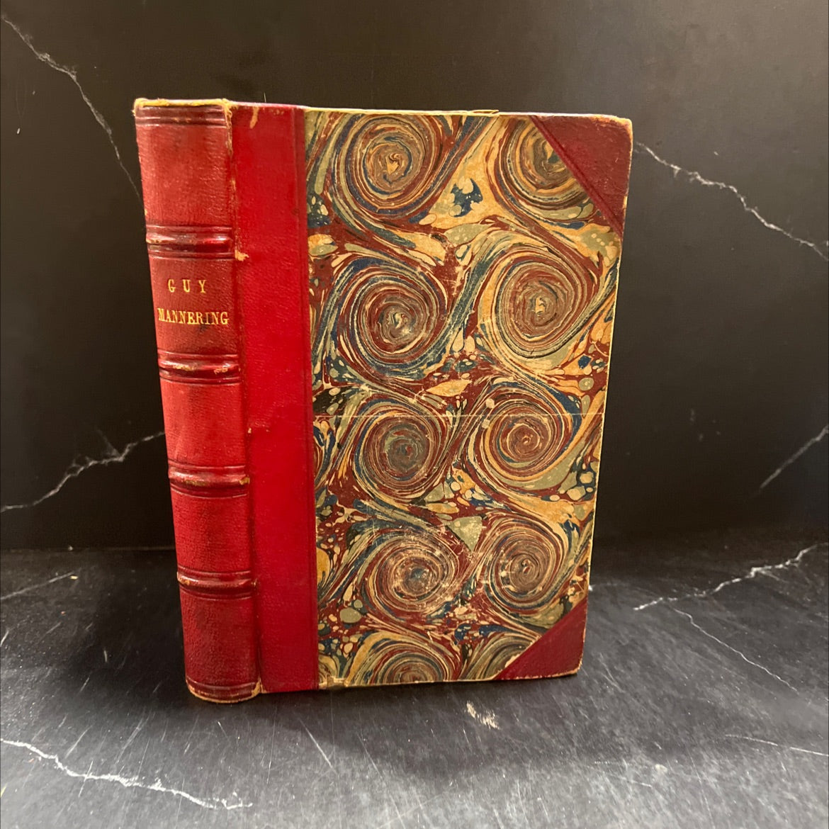 guy mannering or the astrologer book, by sir walter scott, bart, 1862 Leather image 1
