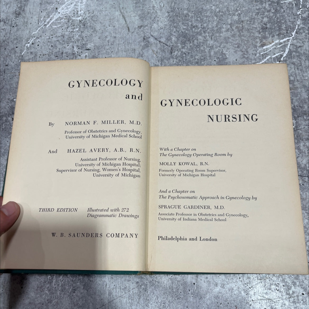 gynecology book, by norman f. miller, m.d., hazel avery, a.b., r.n., molly kowal, r.n., sprague gardiner, m.d., 1954 image 2
