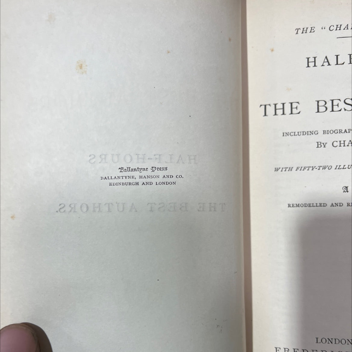 half-hours with the best authors book, by charles knight, 1970 Hardcover image 3