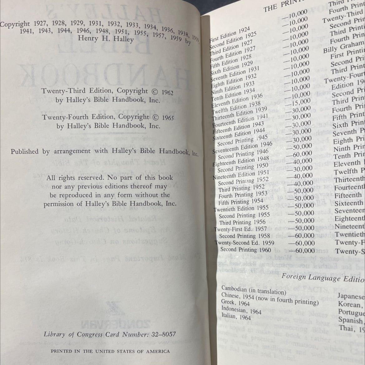halley's bible handbook an abbreviated bible commentary book, by henry h. halley, 1970 Hardcover image 3