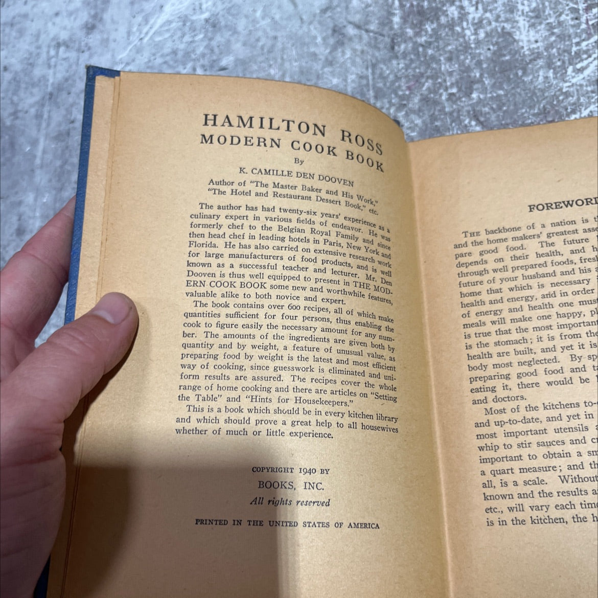 hamilton ross modern cook book book, by k. camille den dooven, 1940 Hardcover image 3