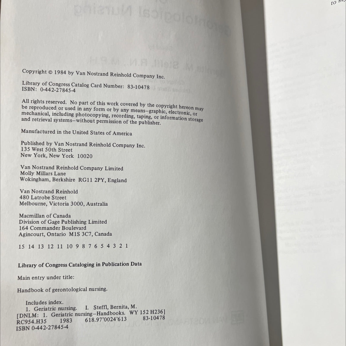 handbook of gerontological nursing book, by Bernita M. Steffl, 2014 Hardcover image 3