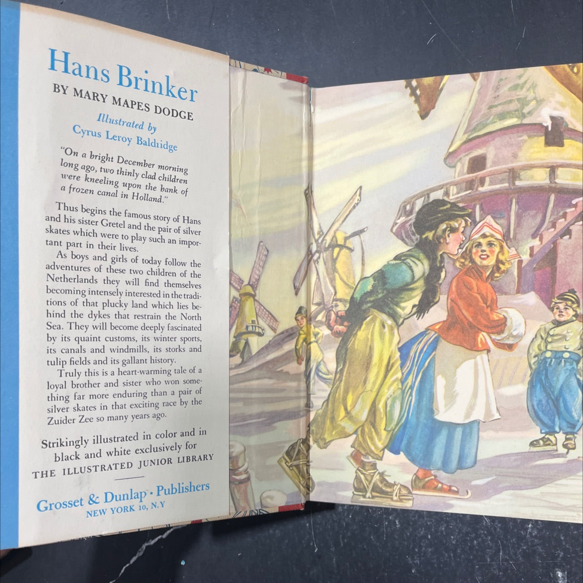 hans brinker or the silver skates a story of life in holland book, by mary mapes dodge, 1972 Hardcover image 4