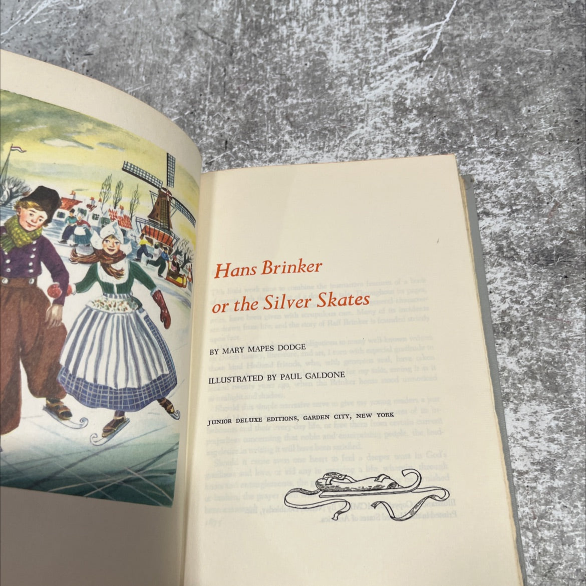 hans brinker or the silver skates book, by mary mapes dodge, 1975 Hardcover image 2