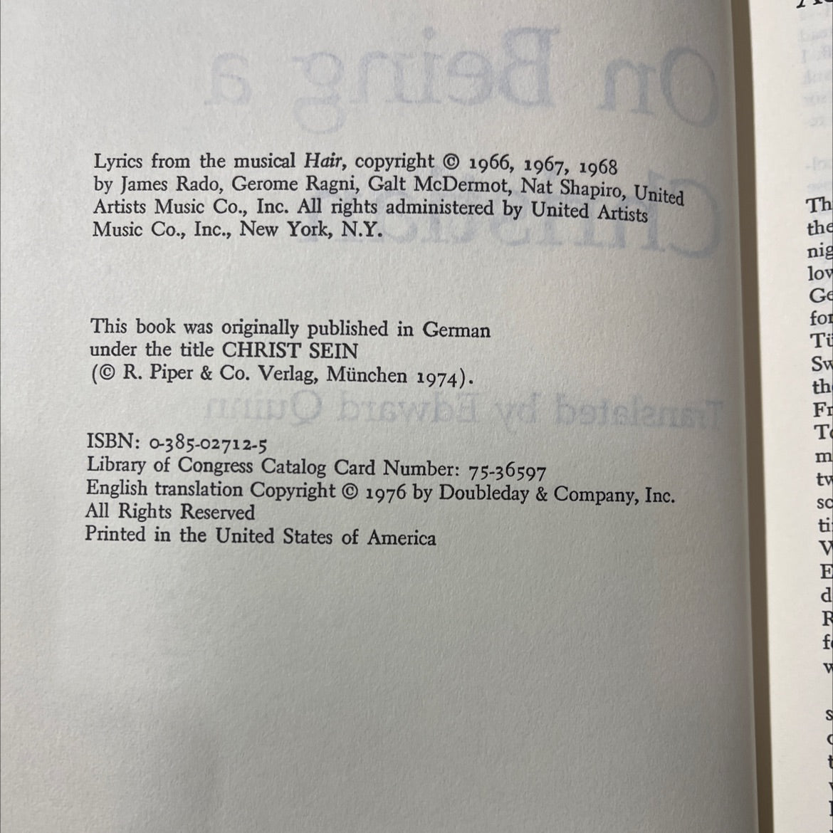 hans küng on being a christian book, by hans küng, 1976 Hardcover image 3