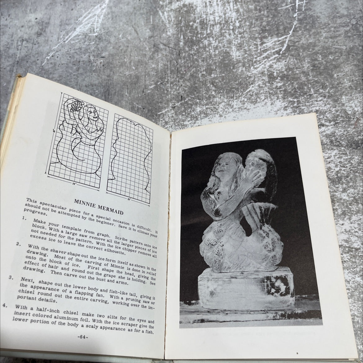 happiness ee one used ice carving made easy book, by joseph amendola, 1965 Hardcover image 4