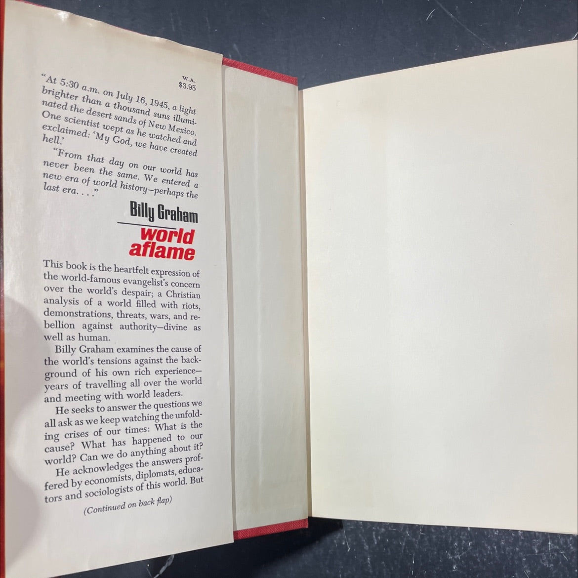 happiness world aflame book, by billy graham, 1965 Hardcover image 4
