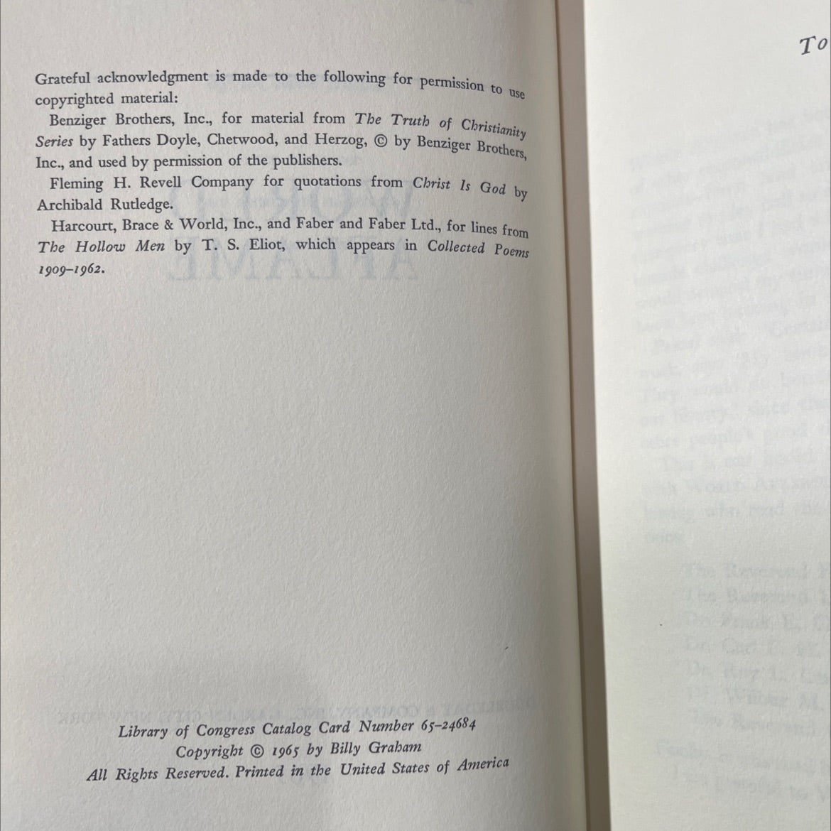 happiness world aflame book, by billy graham, 1965 Hardcover image 3