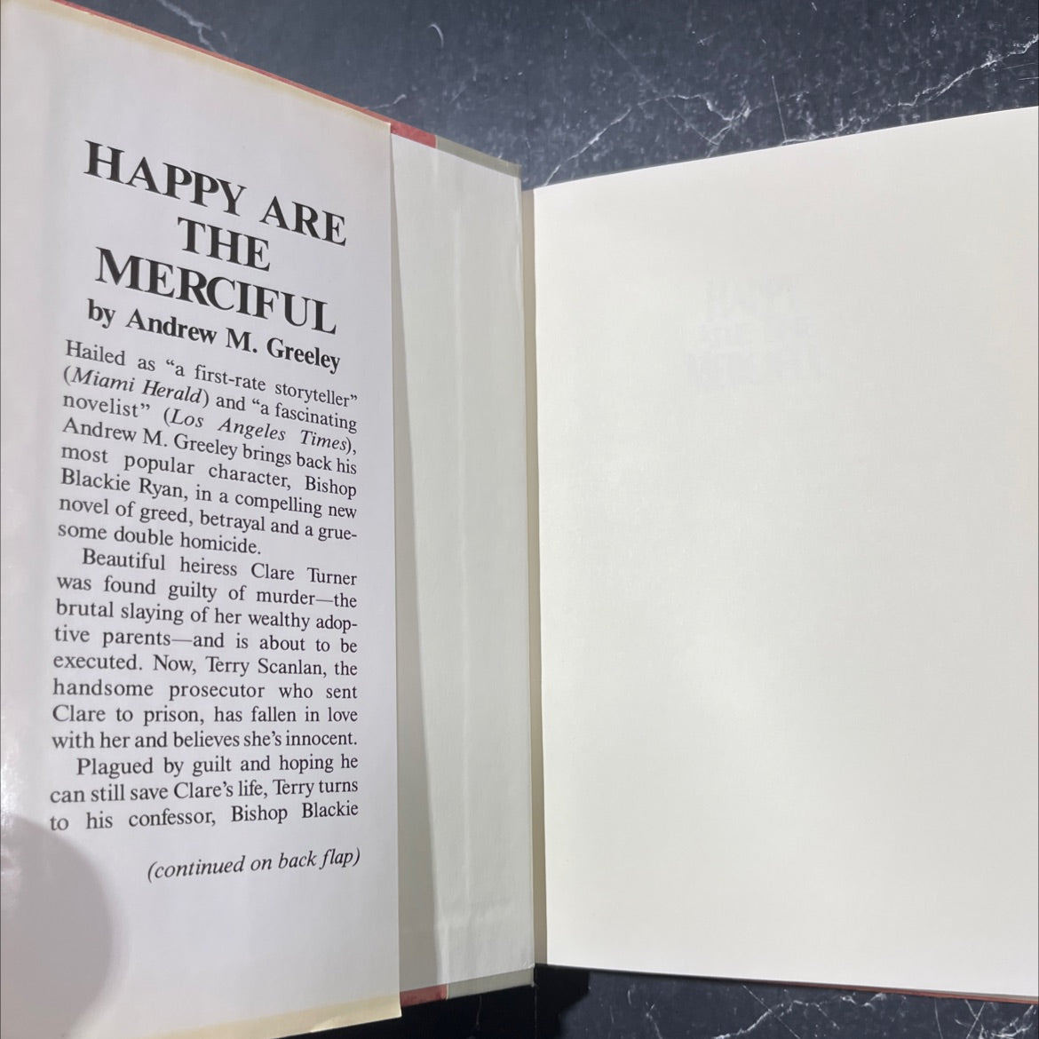 happy are the merciful book, by Andrew M. Greeley, 1992 Hardcover image 4