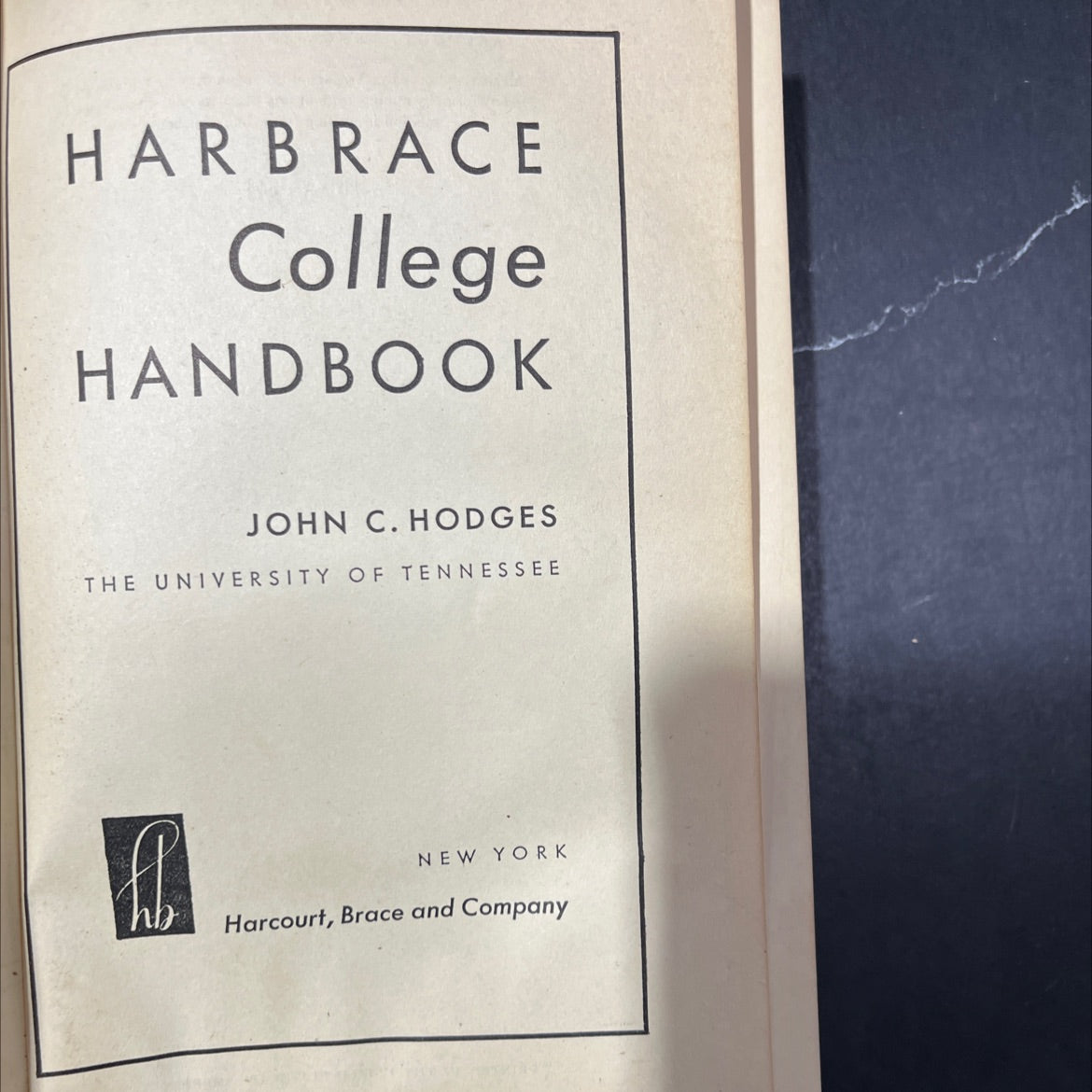 harbrace college handbook book, by john c. hodges, 1946 Hardcover image 2