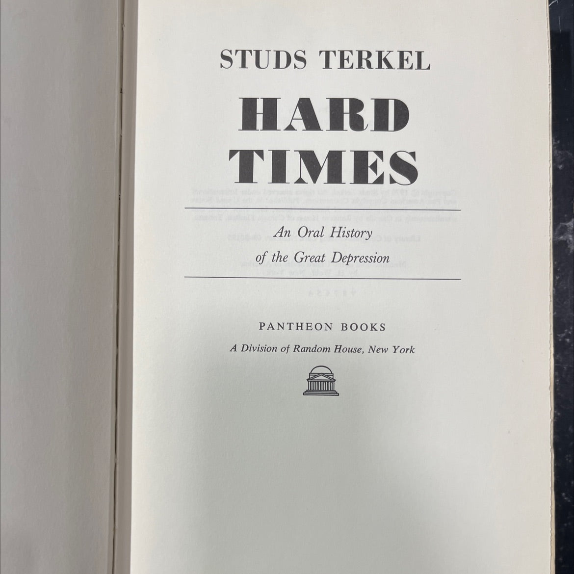 hard times an oral history of the great depression book, by studs terkel, 1970 Hardcover image 2