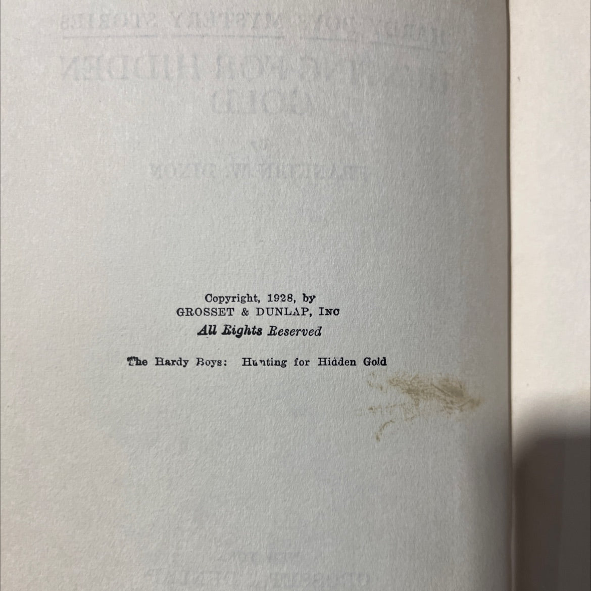 hardy boys mystery stories hunting for hidden gold book, by franklin w. dixon, 1928 Hardcover image 3