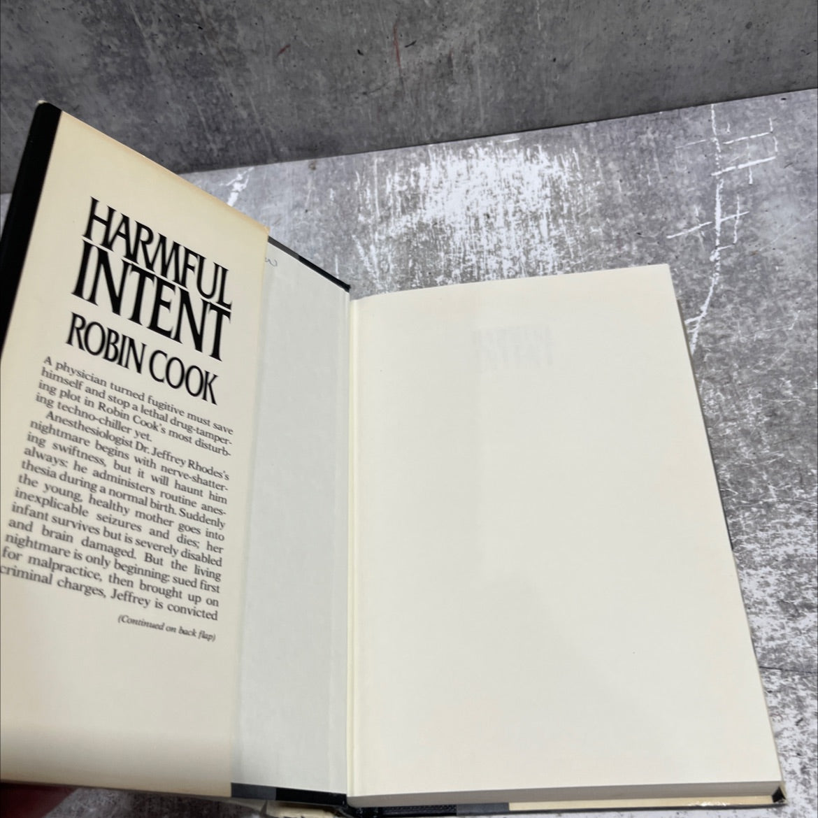 harmful intent book, by robin cook, 1990 Hardcover image 4