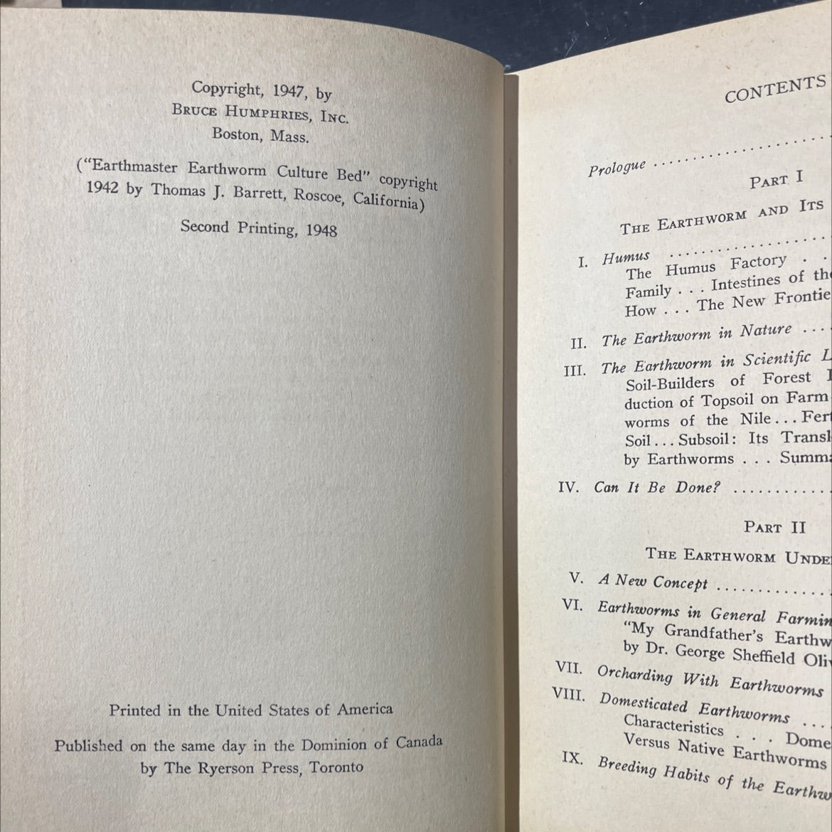 harnessing the earthworm book, by thomas j. barrett, 1948 Hardcover image 3