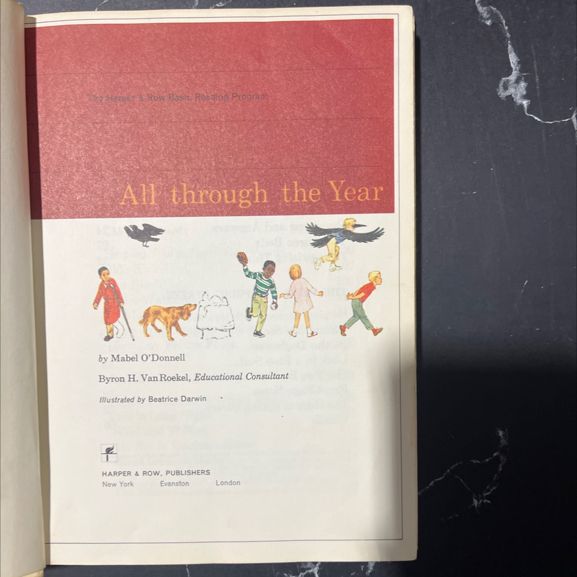 harper & row basic reading program all through the year book, by mabel o'donnell, byron h. van roekel, 1966 Hardcover image 2