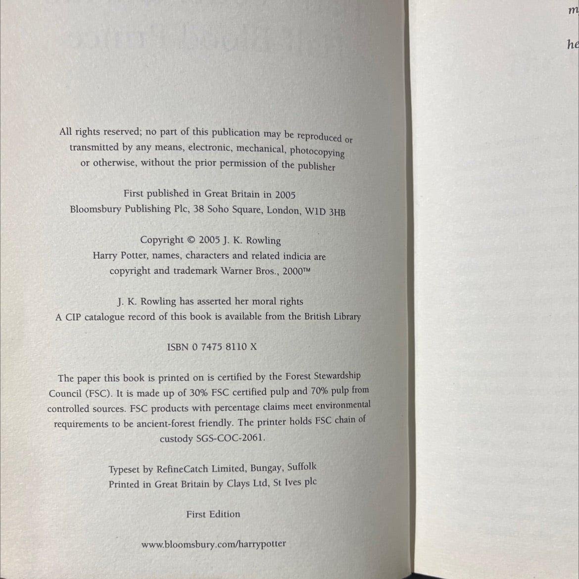 harry potter and the half-blood prince book, by j. k. rowling, 2005 Hardcover image 3