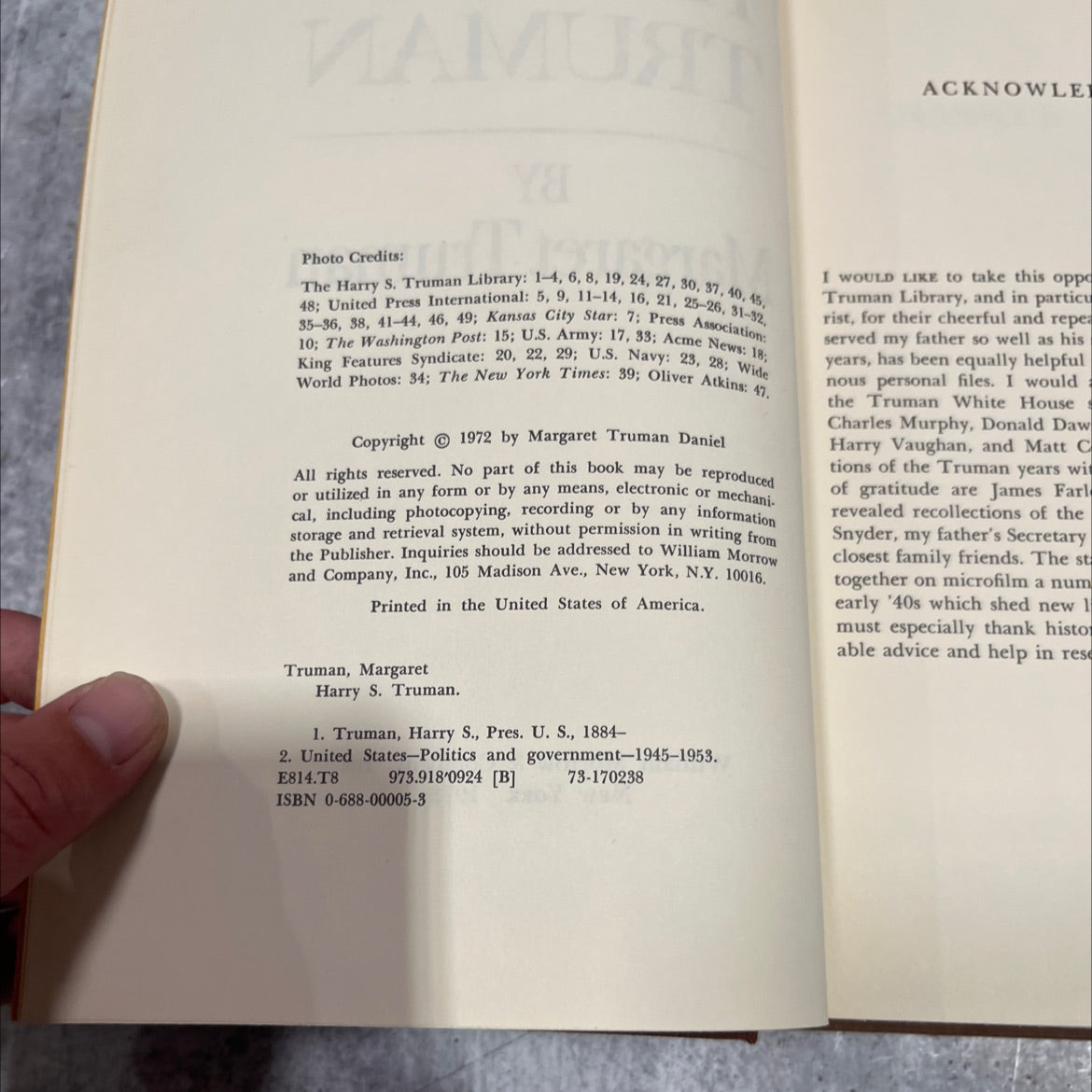 harry s. truman book, by Margaret Truman, 1978 Hardcover image 3
